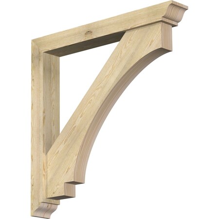 Ekena Millwork Imperial Traditional Rough Sawn Bracket w/ Offset Brace, Douglas Fir, 6"W x 44"D x 44"H BKT0604X44X44IMP01RDF